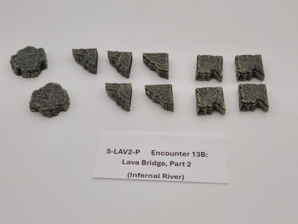 Dwarven Forge Encounter 13B: Lava Bridge, Part 2 (Infernal River) (Painted)