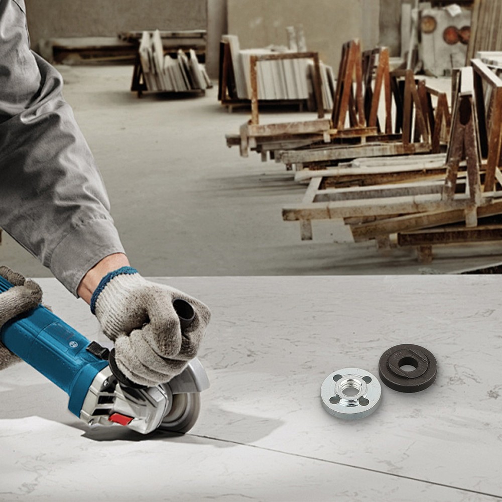 M10 Thread Angle Grinder Metal Pressure Plate Inner Outer Flange Nut Set Tools