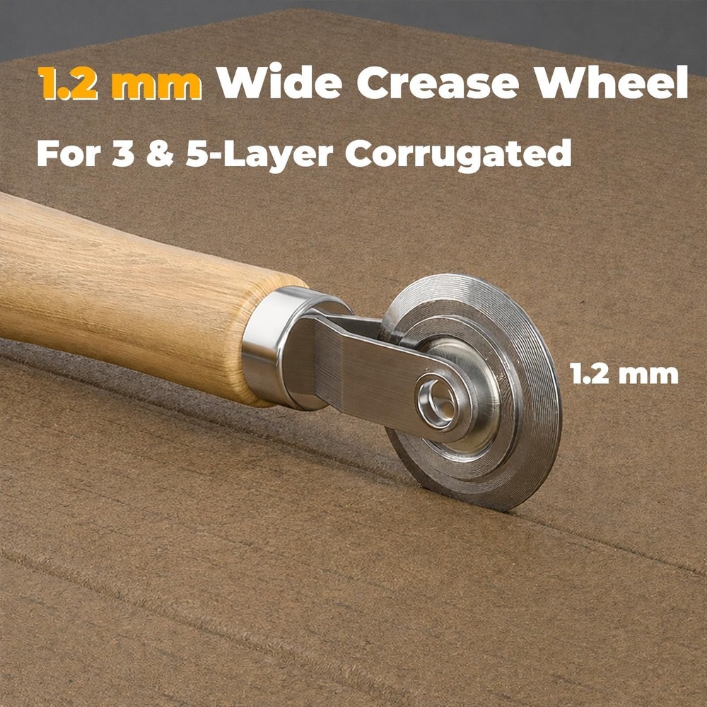 Box Resizer Tool Kit, 1.2mm Cardboard Scoring with Solid Natural-wood