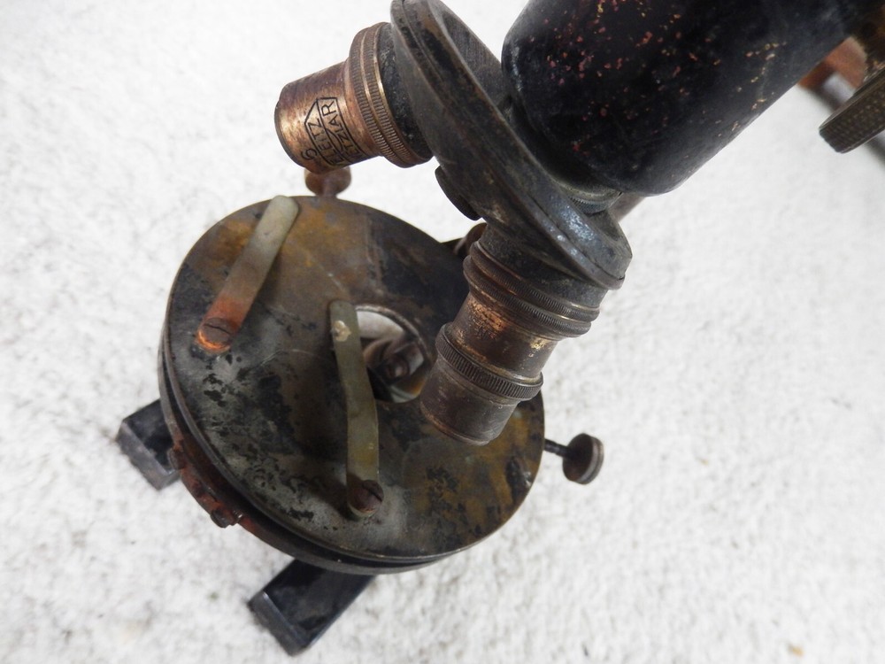 Vintage Antique Brass Microscope Germany