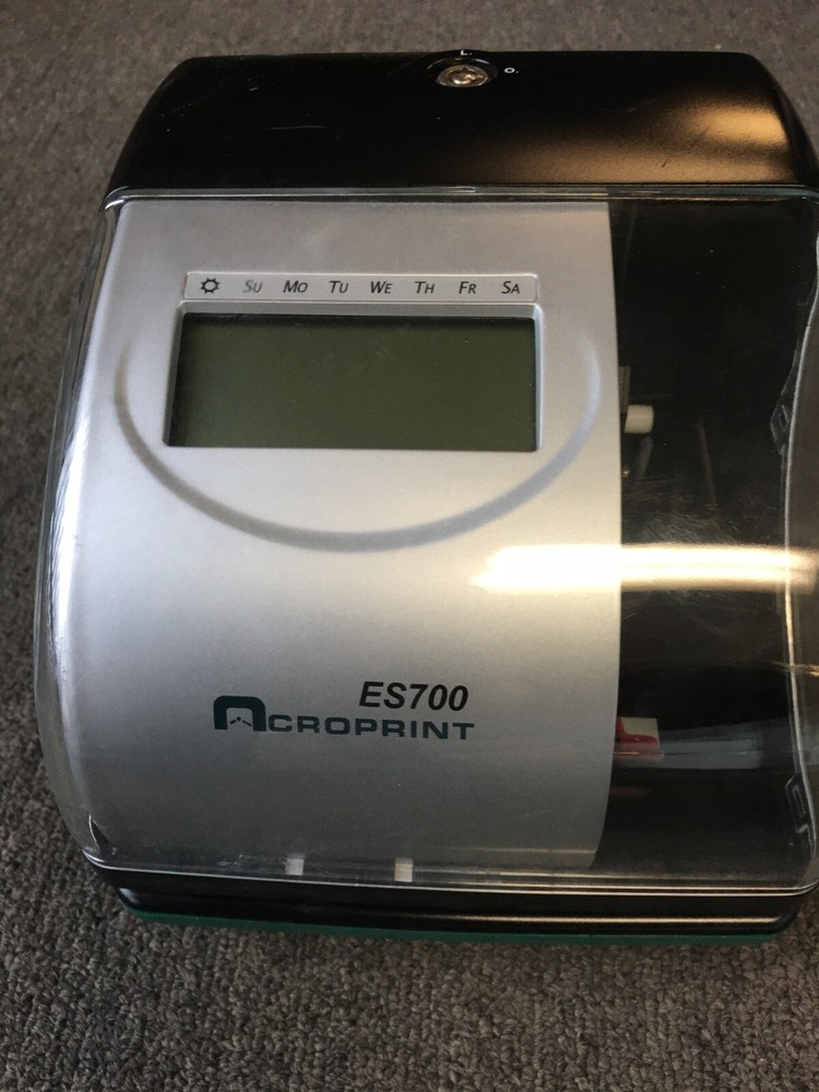 Acroprint ES700 Electronic Multifunctional Time Recorder Time Clock no key