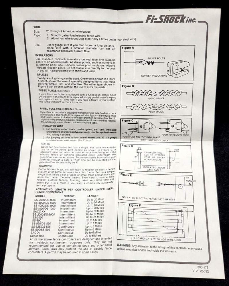 VTG Sure-Shock Boxed Electric Fence Controller Model SS-500 Fi-Shock Untested
