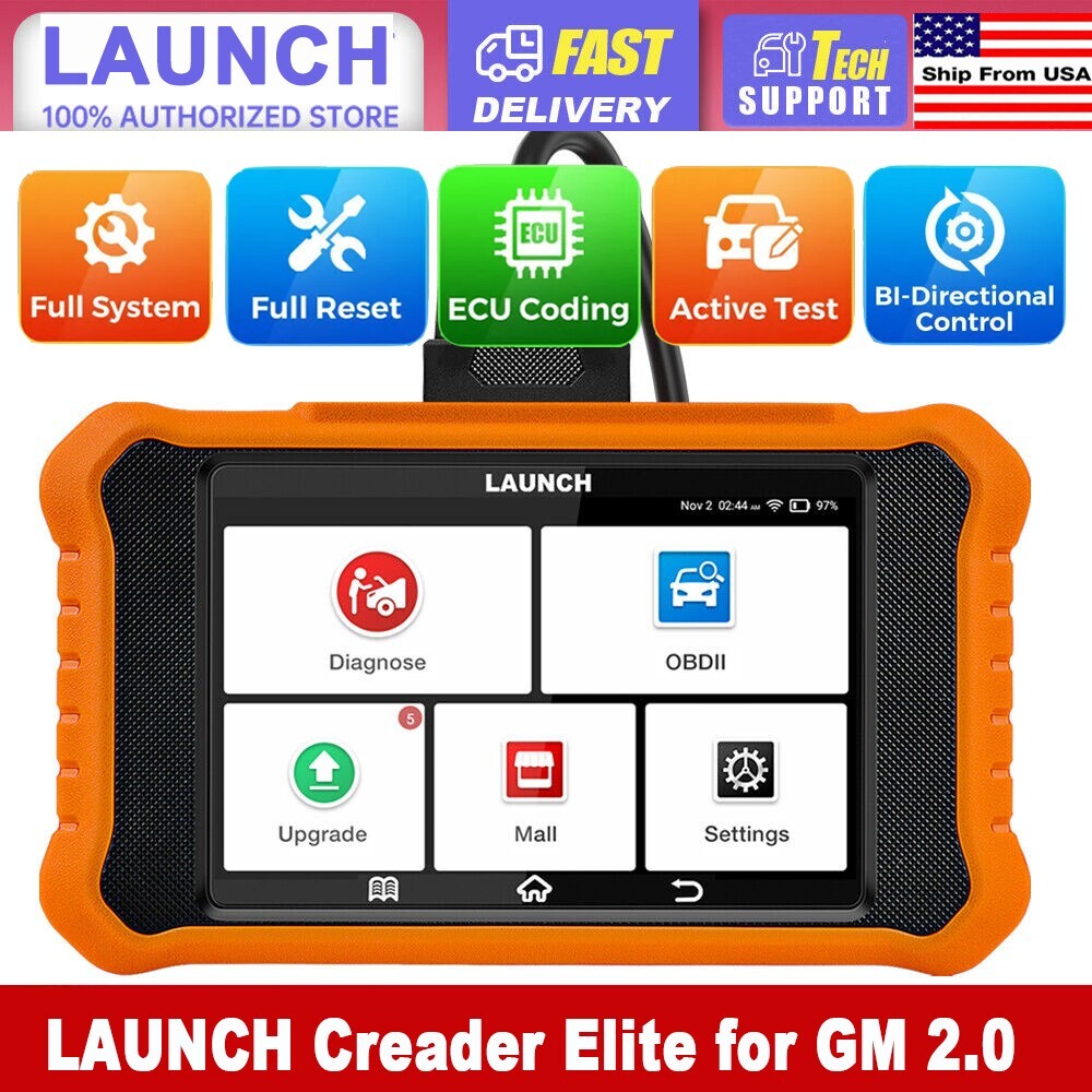 LAUNCH Creader Elite 2.0 for GM Diagnostic Tool Scanner Key Coding Active Test