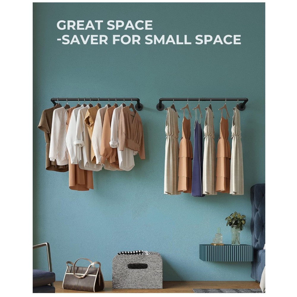 Multi-Purpose Clothes Hanging Rod - Industrial Style