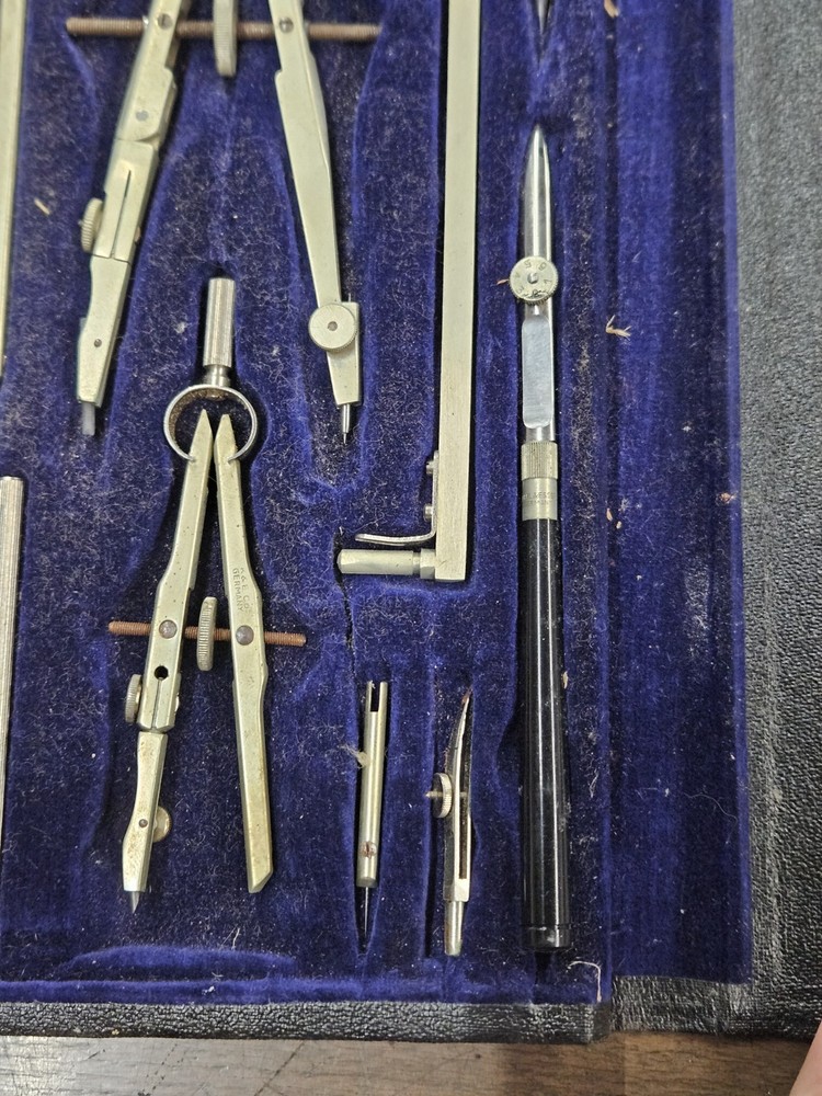 Vintage K&E Drafting Set Drawing Instruments Complete w/Original Towel and Case