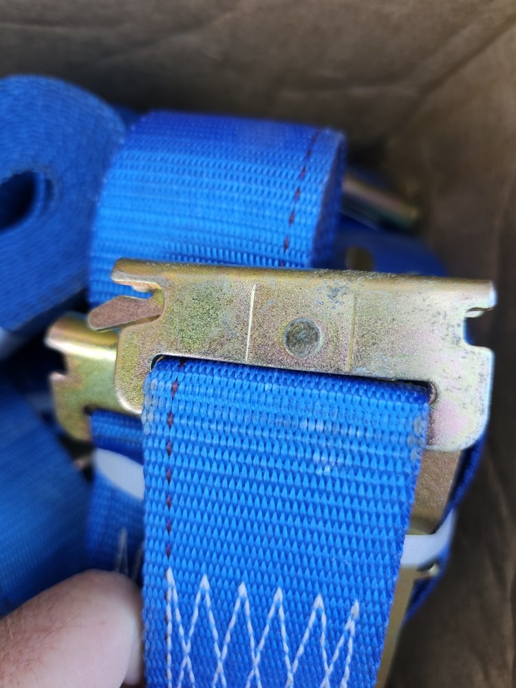 2" x 20' Blue E-Track Ratchet Strap | Standard 4' Fixed End