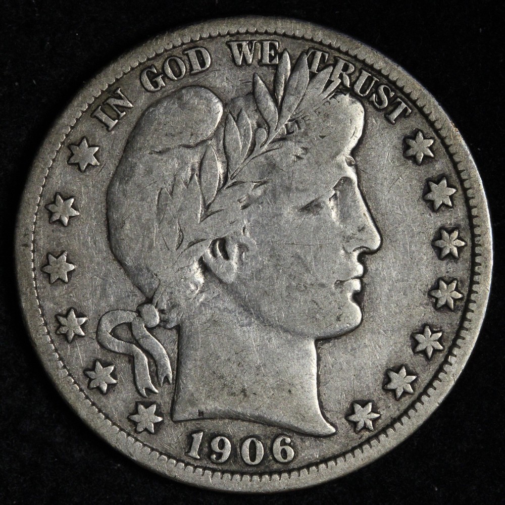 1906-D Barber Silver Half Dollar FINE E358 STUEM