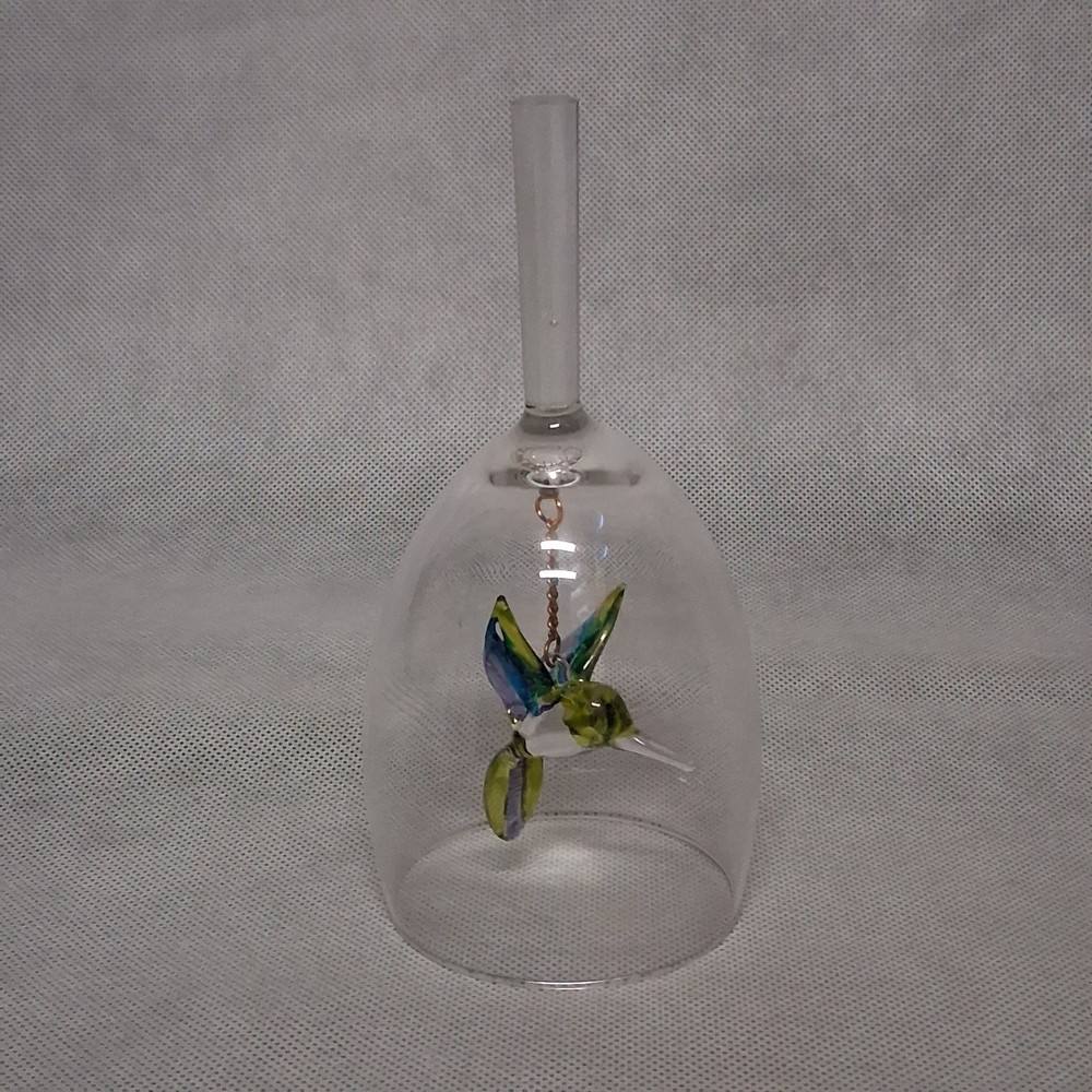 Art Glass Hummingbird Dinner Bell 6"