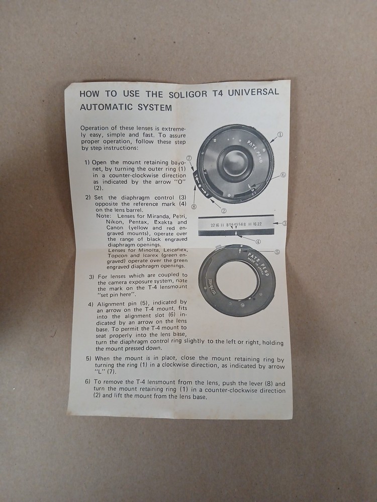 Universal Automatic T-4 Mount For Cannon