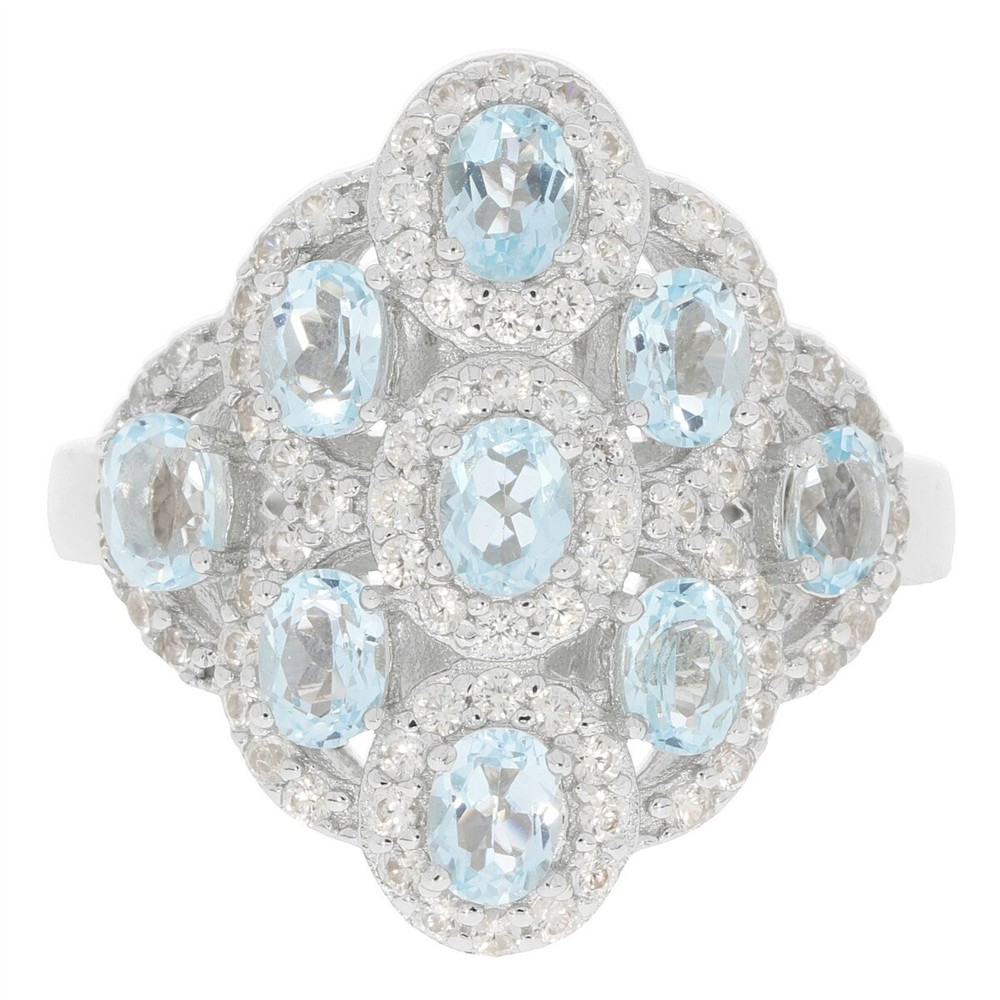 Sterling Silver Semi Mount Ring Setting Oval OV 4x3mm Multi Stone Cluster