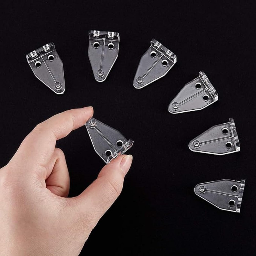 BBTO 40 Pcs 1 Inch Blind Hold Down Brackets Clear Plastic Blinds Hooks Bottom...
