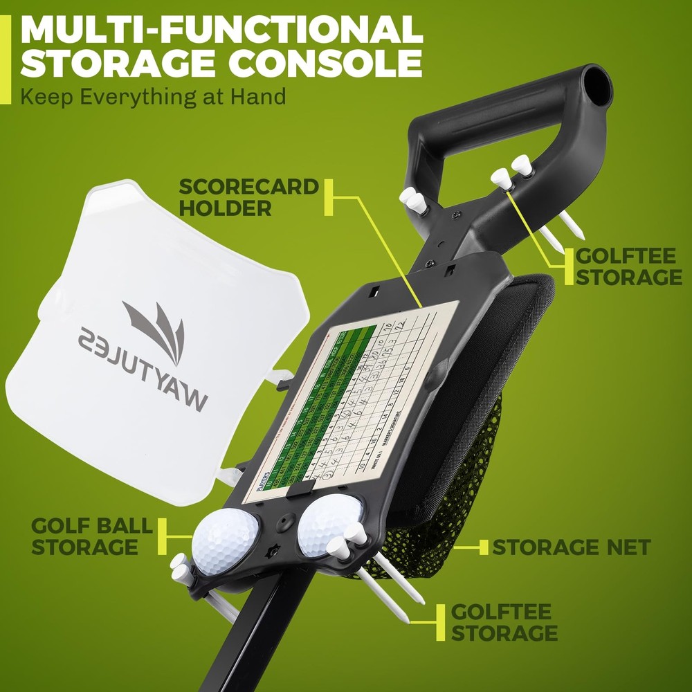Golf Pull Cart – Lightweight Foldable Golf Push Cart with Durable Steel Frame, A