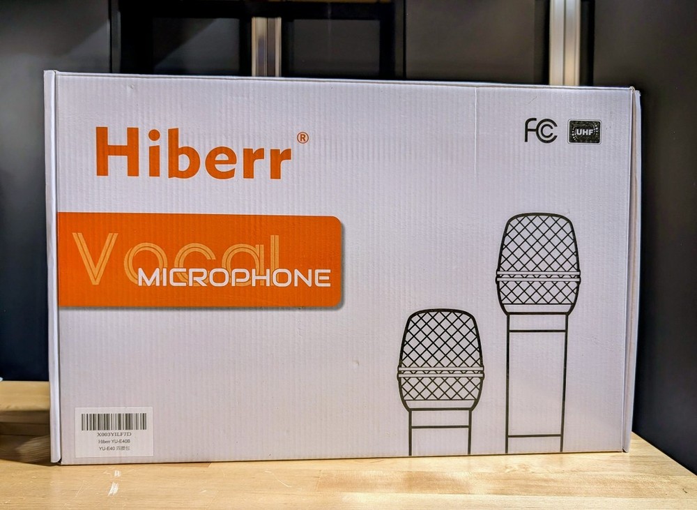 Hiberr YU-E40B Wireless Microphone System, 4 Channels Adjustable UHF Wireless