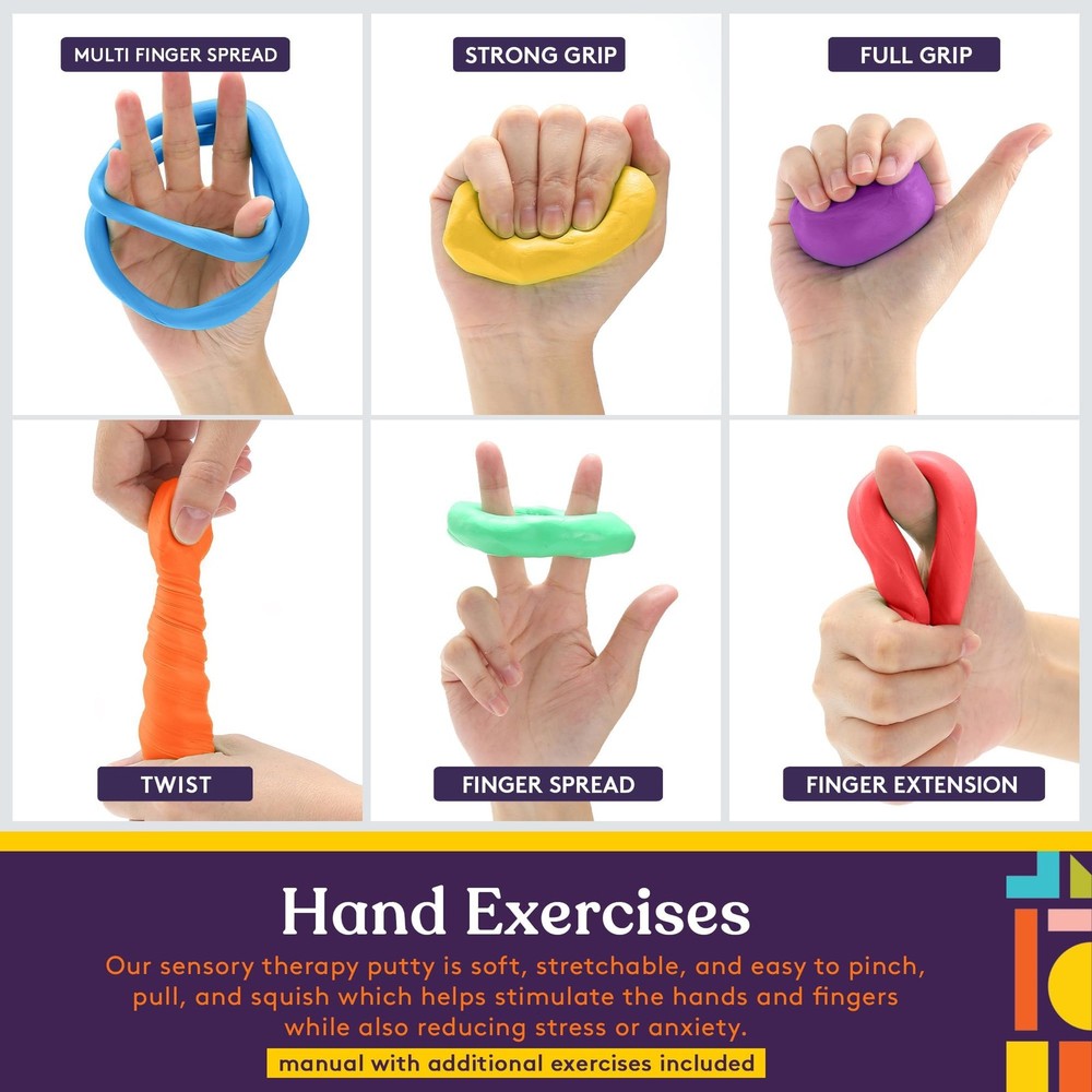 Therapy Putty for and Adults - Resistive Hand Exercise Therapy Putty Kit, Set...