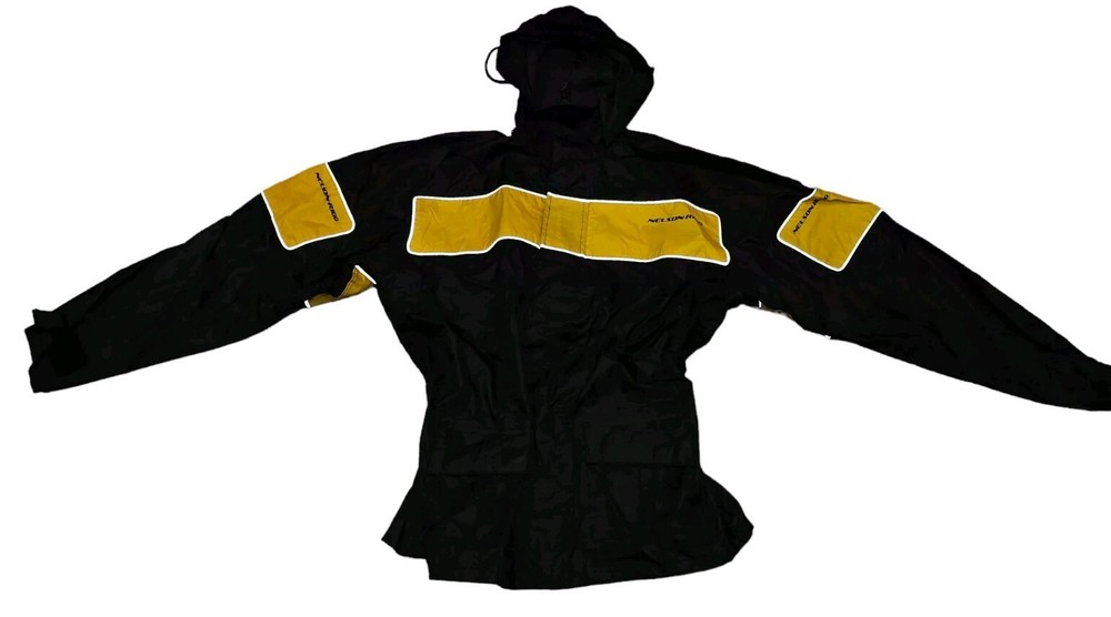 Nelson Rigg Prostorm Lined Yellow Black Rain Jacket Medium