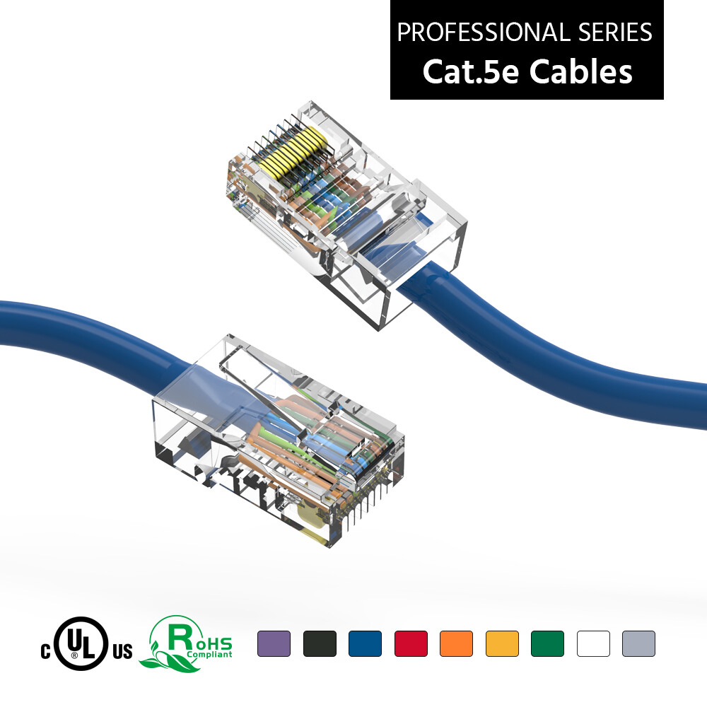 0.5Ft CAT5E UTP Ethernet Network Non Booted Cable Blue