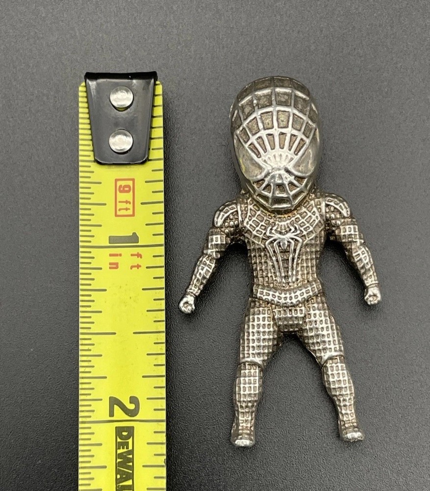 Unusual Marvel Spider-Man Solid 999 Sterling Silver Figurine