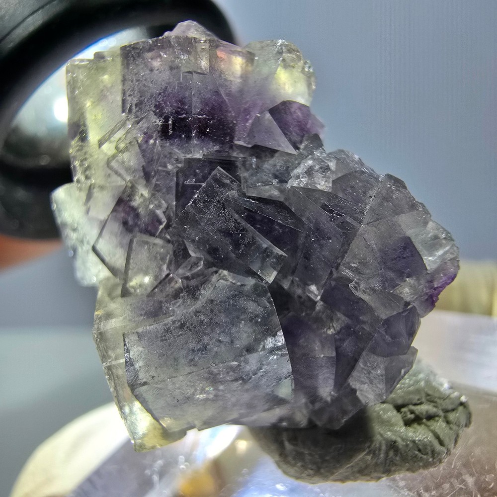 Phantom Fluorite Cube Specimen, green purple Okorusu, Namibia 27*21*17mm