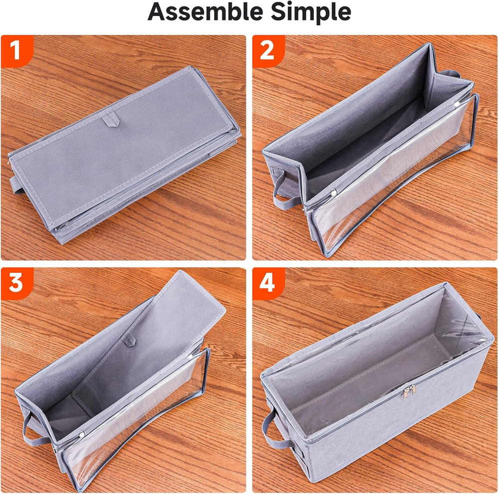 Stackable CD Holder & Storage Case - CD Storage Box Organizer with Lid & Handle