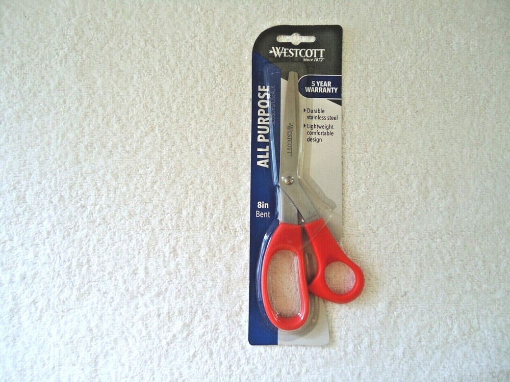 " NIP " Westcott All Purpose 8 in.Bent Scissors " GREAT ITEM "