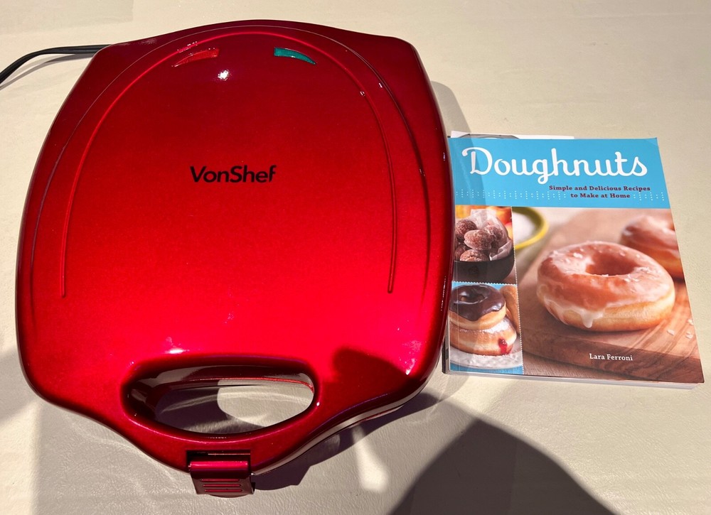 VonShef 12 Mini Doughnut Maker Donut Machine for Kid-Friendly Breakfast/Snacks