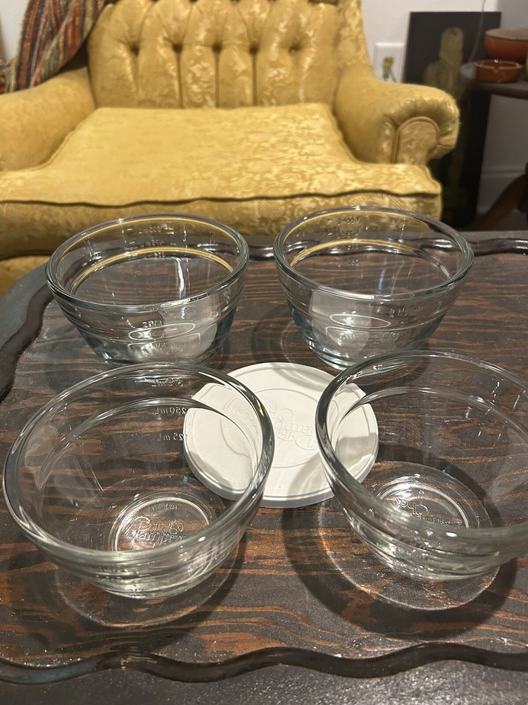 4 Set Pampered Chef Glass Measuring Prep Bowl