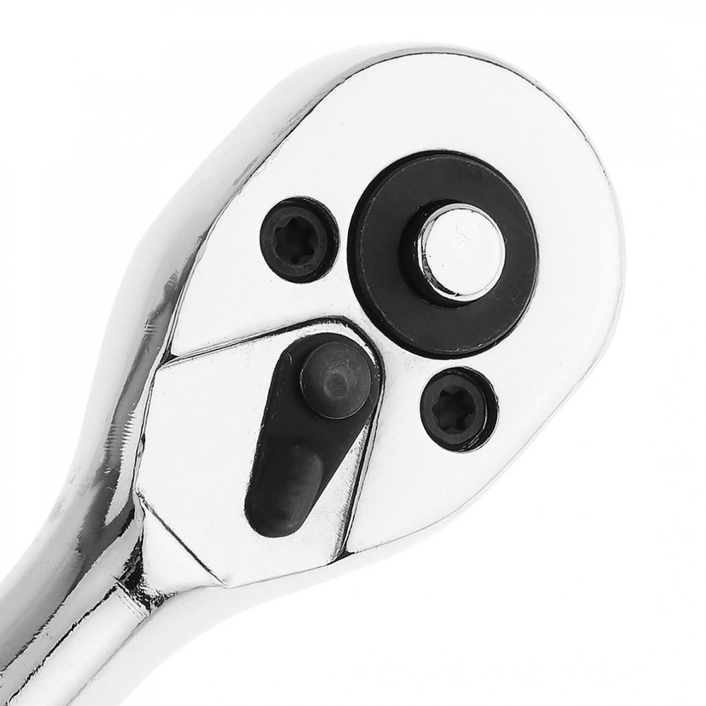1/4" Drive Ratchet Socket Wrench Non-slip Handle 24 Tooth Quick-Release Chrome