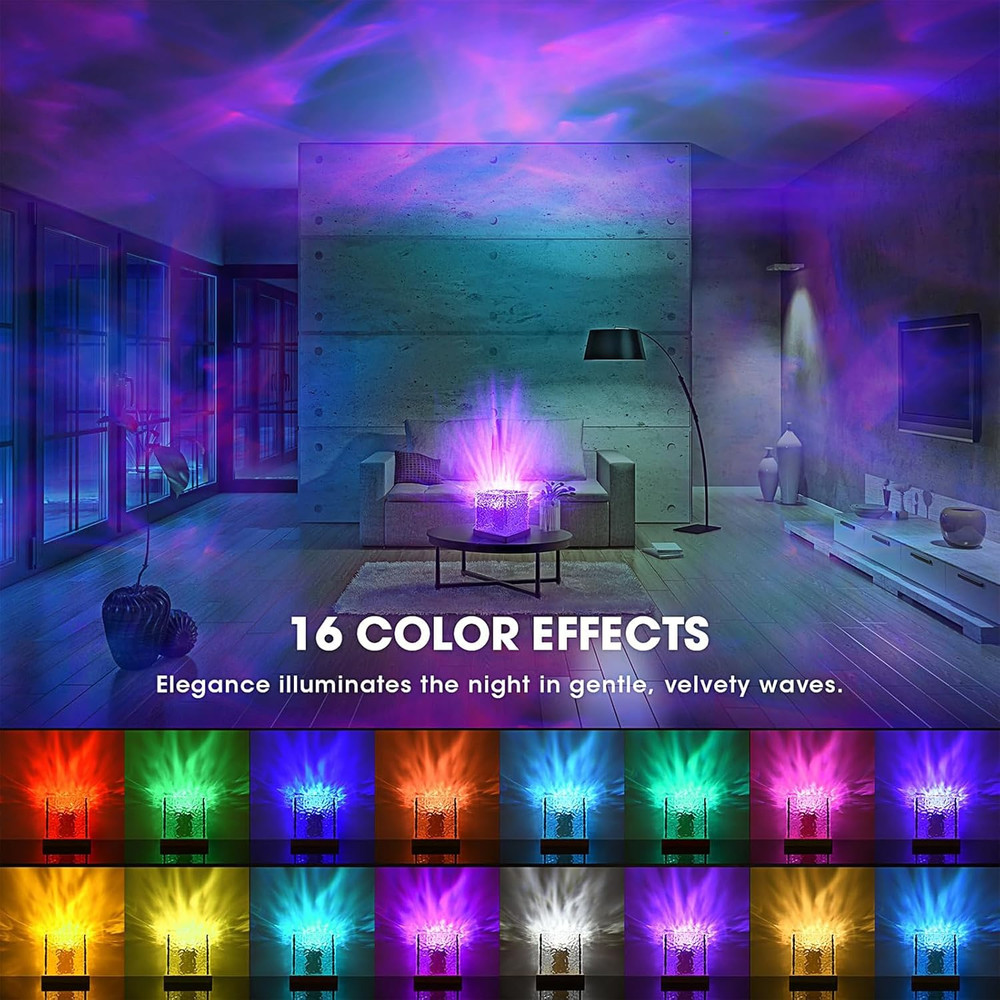 Northern Lights Projector - Rotating Ocean Wave Projector,16 Colors Changing Wat