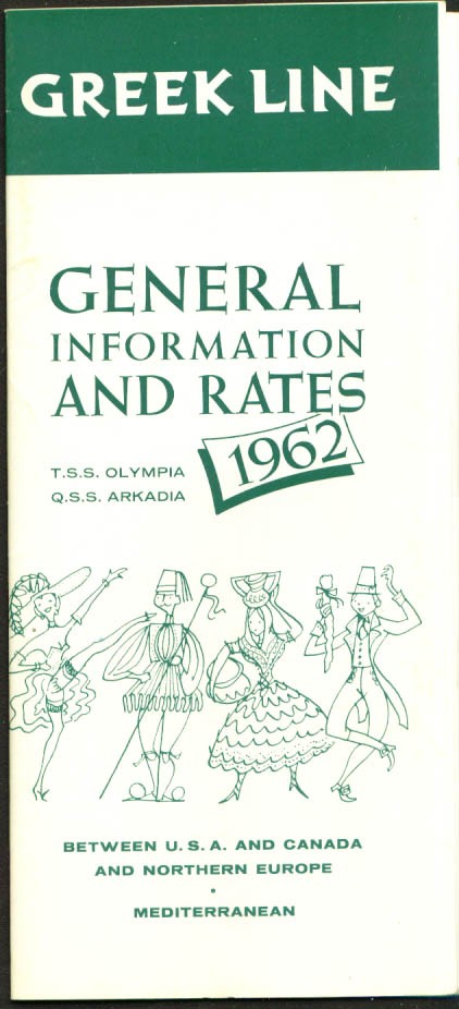 Greek Line General Info & Rates brochure 1962