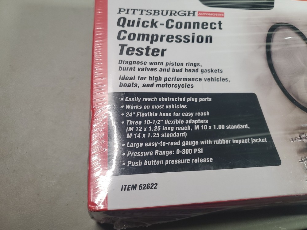 Pittsburgh Automotive 62622 Quick-Connect Compression Tester - 4-Piece Kit
