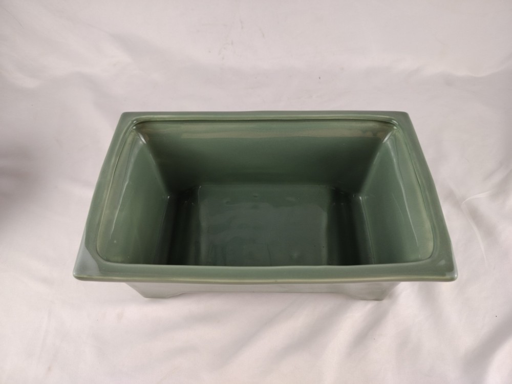 Haeger Floral 2003 Green Rectangular Pottery Planter #642-45 USA