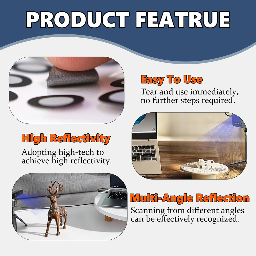 3D Scanner Markers - 600 Dots for Precise Optical Tracking and Scanning