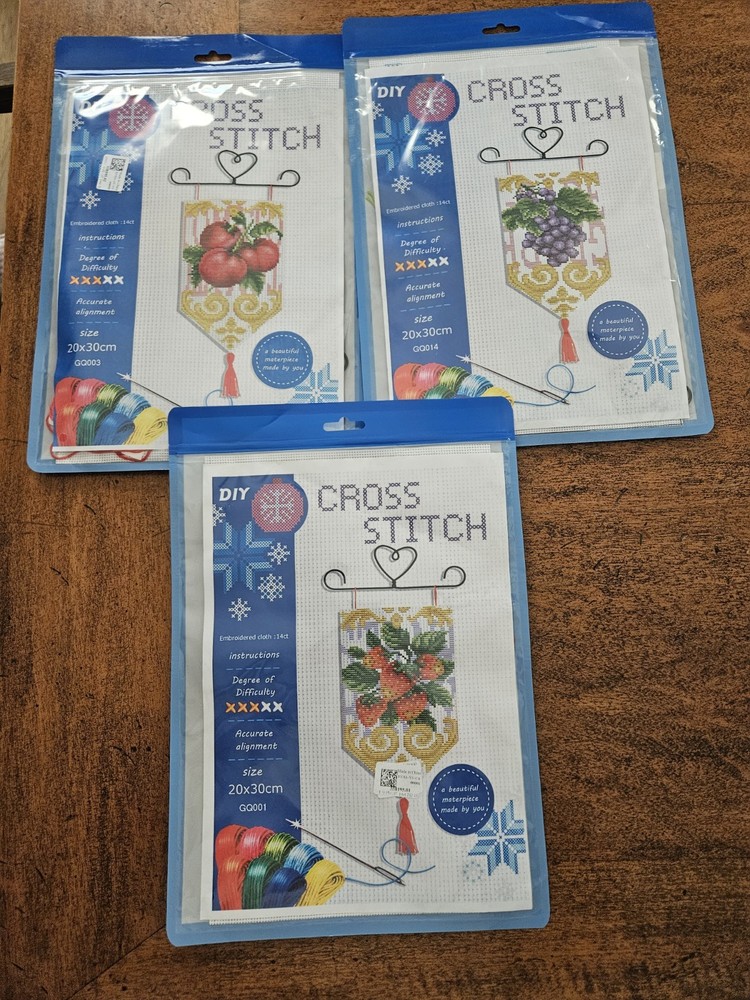 Cross stich Fruit Hanging Banners