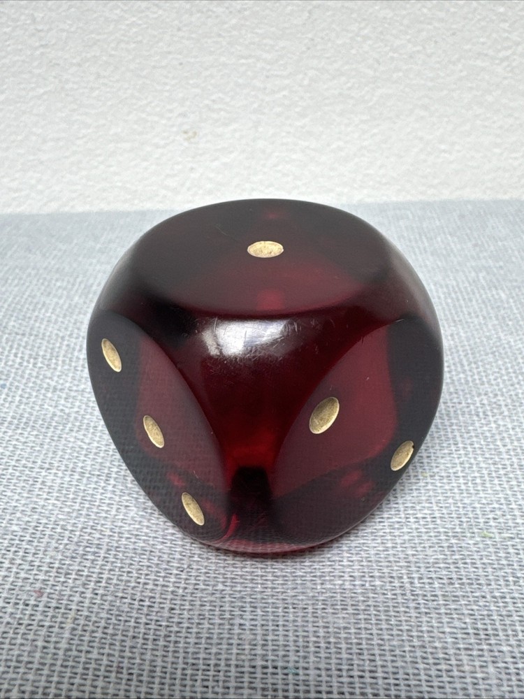 Vintage Cherry Bakelite Catalin Dice 46,9Gr 34,5mm