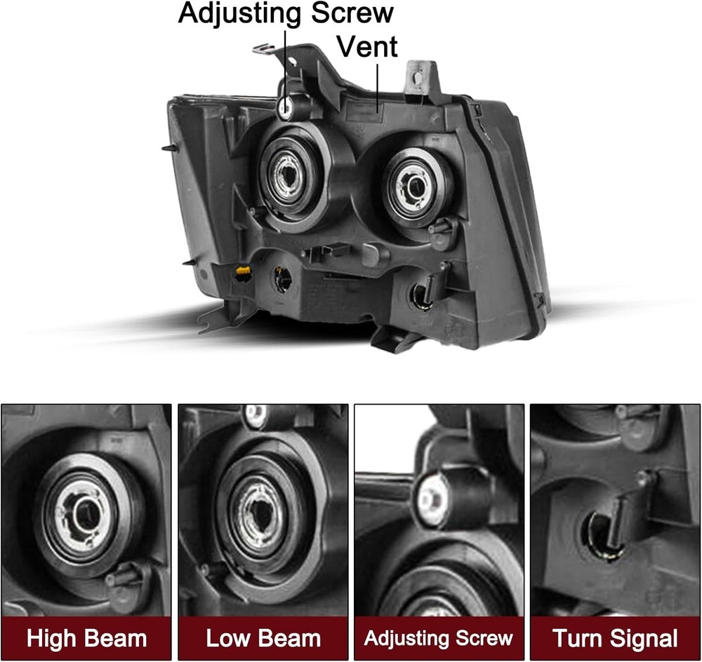 Halogen Headlight Assembly Replacement for 2007-2014 Chevy Tahoe Suburban Avalan