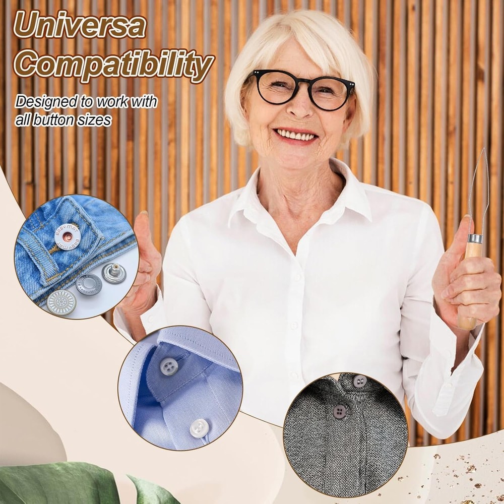 AOZUO 3pcs Button Hook and Zipper Pull Helper, One Hand Button Assist Device ...