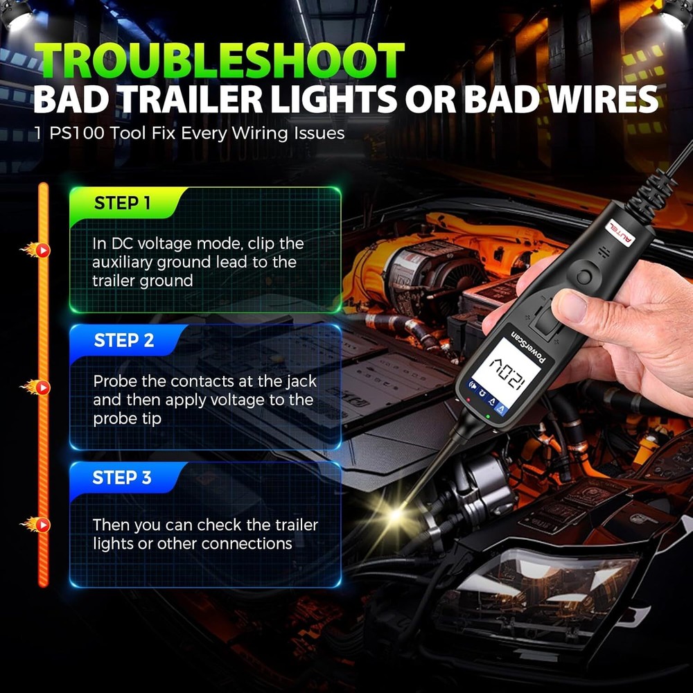 Autel PowerScan PS100 Power Circuit Probe Tester Black