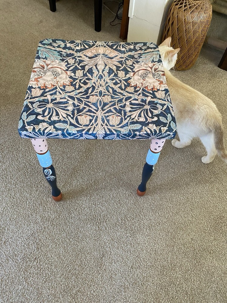Hand Painted And Decoupaged Table
