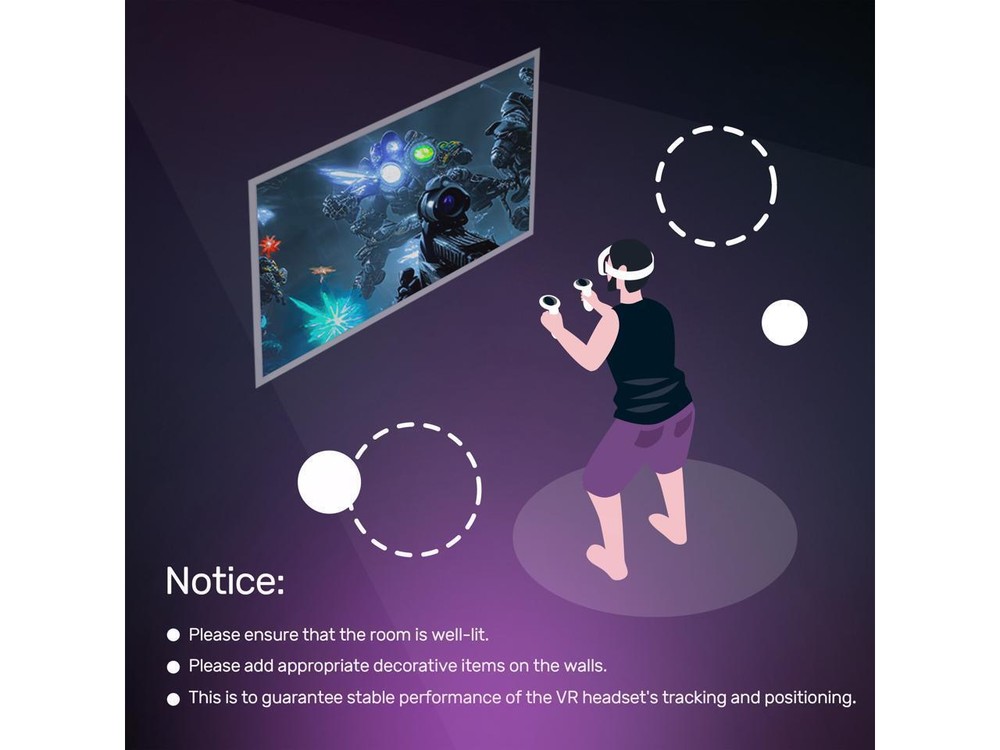 DPVR E4 (Black) PCVR PC Gaming - 120hz Refresh Rate - Inside out Tracking - 116