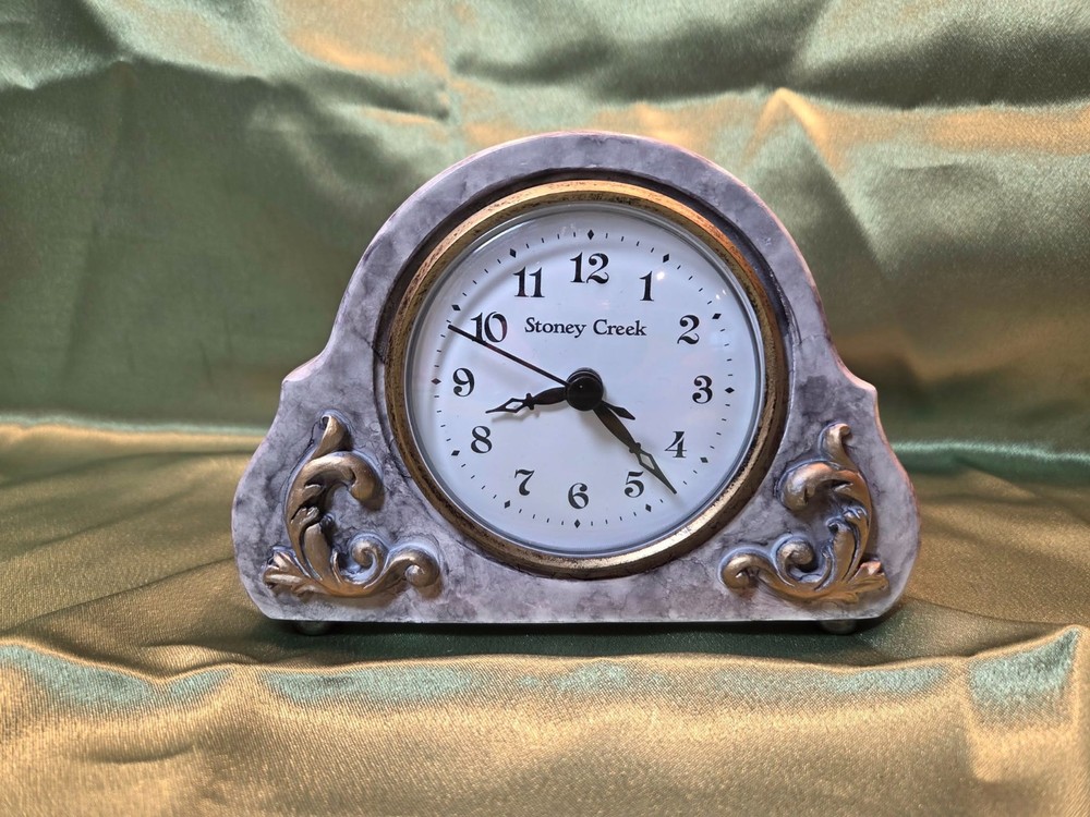 Stoney Creek Cast Stone 4.25"  Mantle Clock.