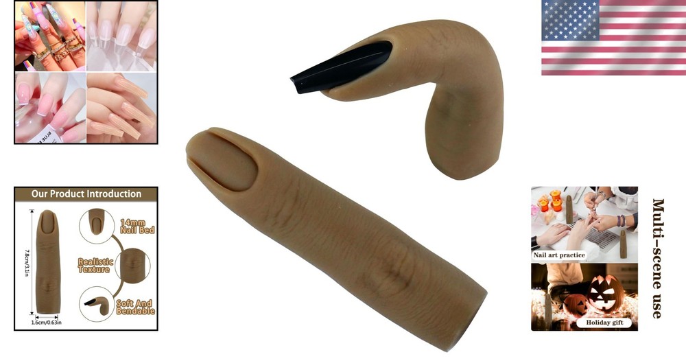 Versatile Silicone Finger for Manicure Practice - Great Gift for Nail Starters
