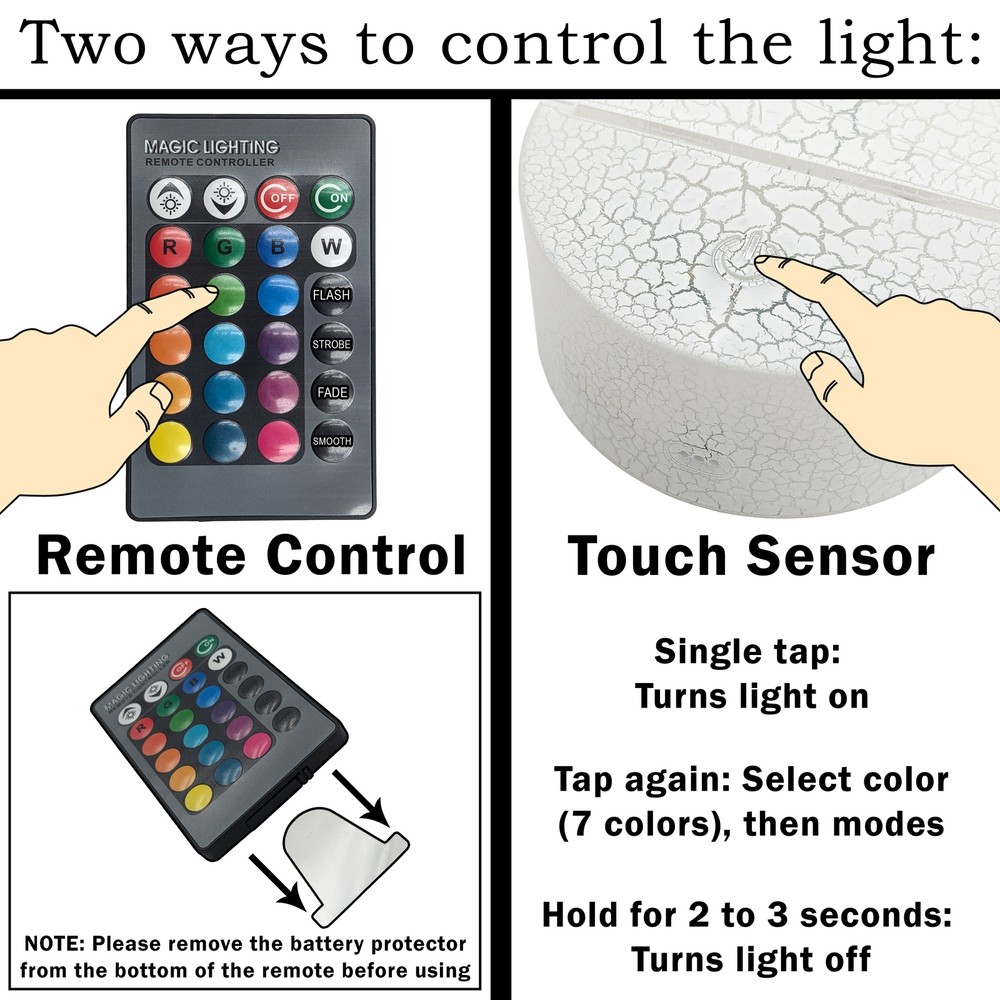 Baseball Windup LED Night Light w/ Remote Control - 16 Colors, 5 Modes, Dimmable