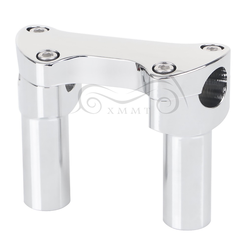 Chrome 4" Handlebar Risers 1" Top Clamp For Harley Heritage Softail Low Rider