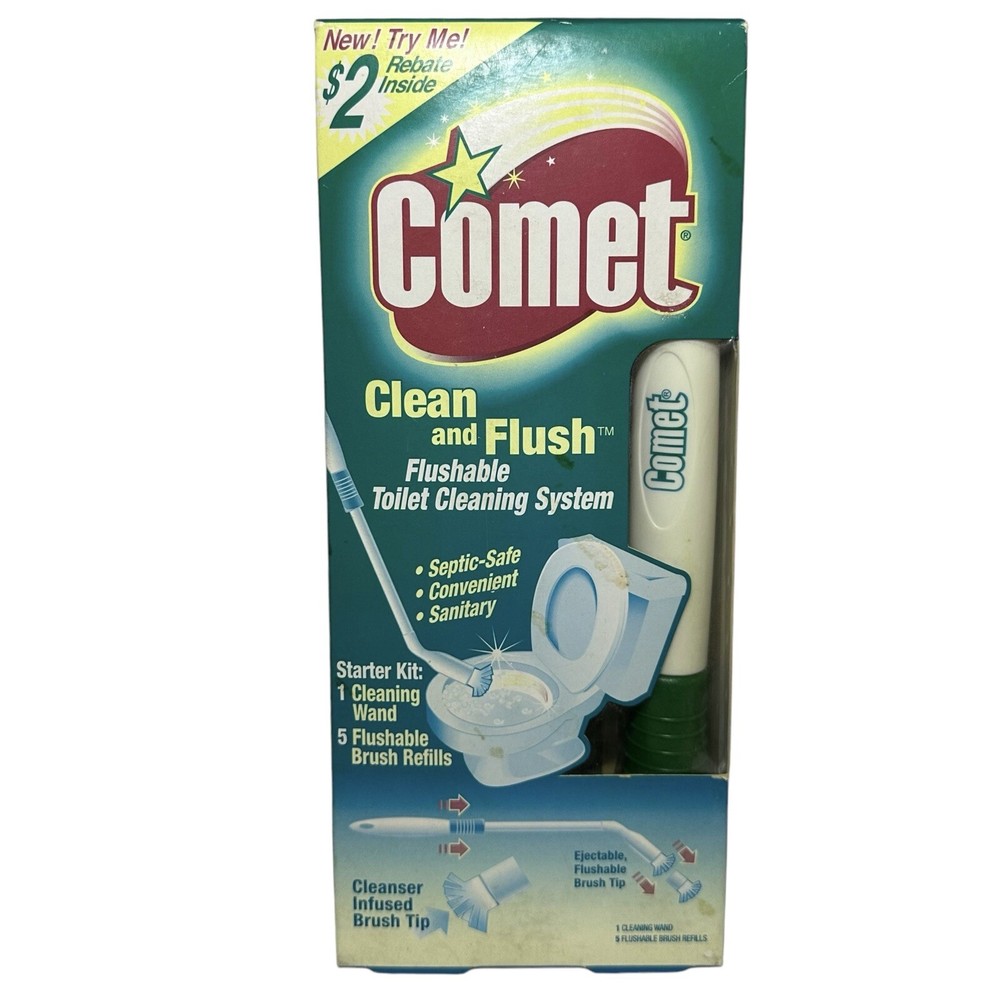 Comet Clean and Flush Flushable Toilet Cleaning System Starter Kit, NOS