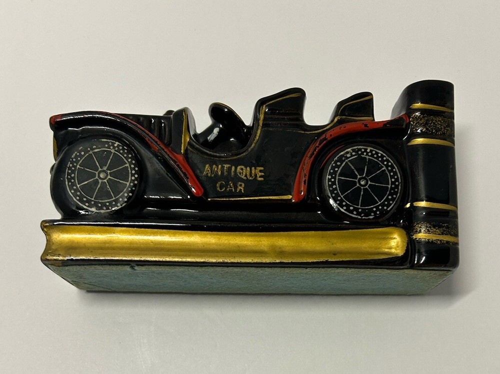 Vintage Decorative Antique Car Ceramic Bookends Set