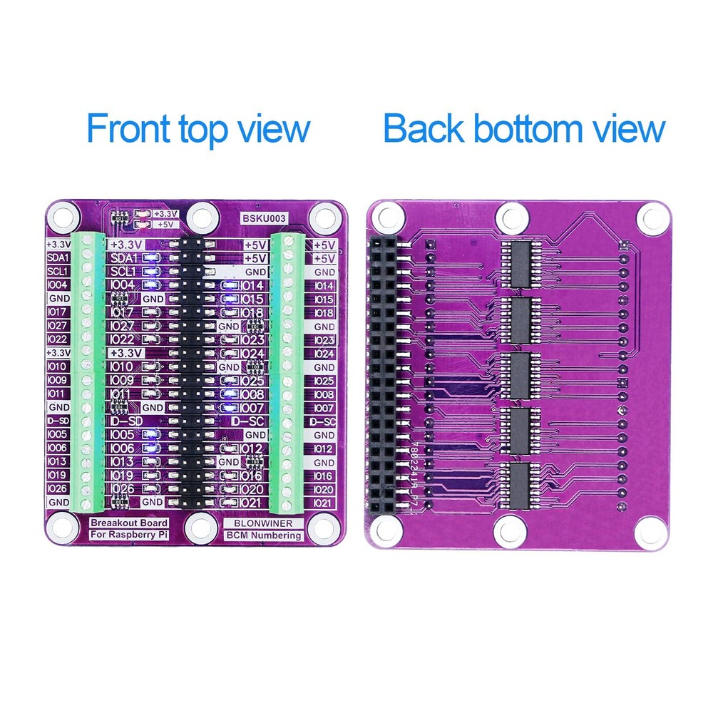 Breakout Board for Raspberry Pi GPIO Status LED Terminal Block Shield Hat