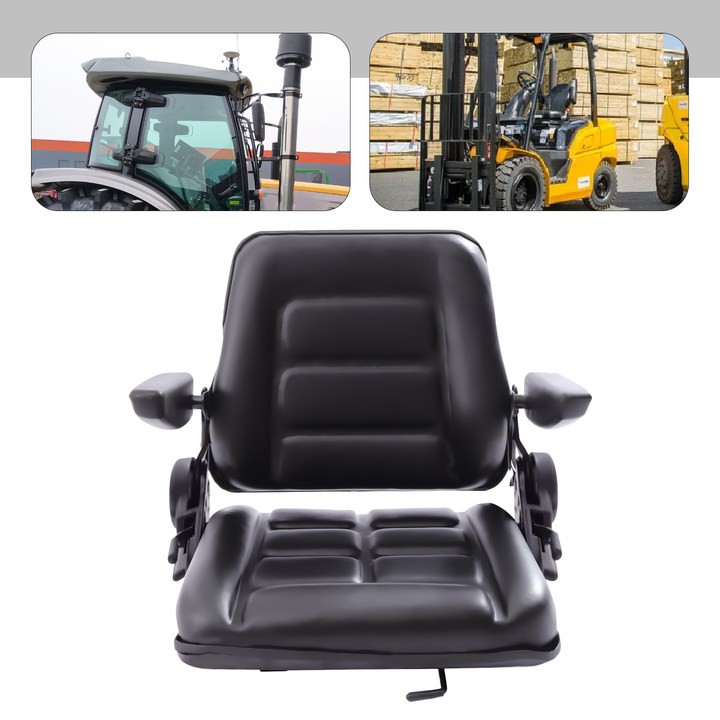 Forklift Seat With Armrest Foldable Tractor Seat With Adjustable Back Angle