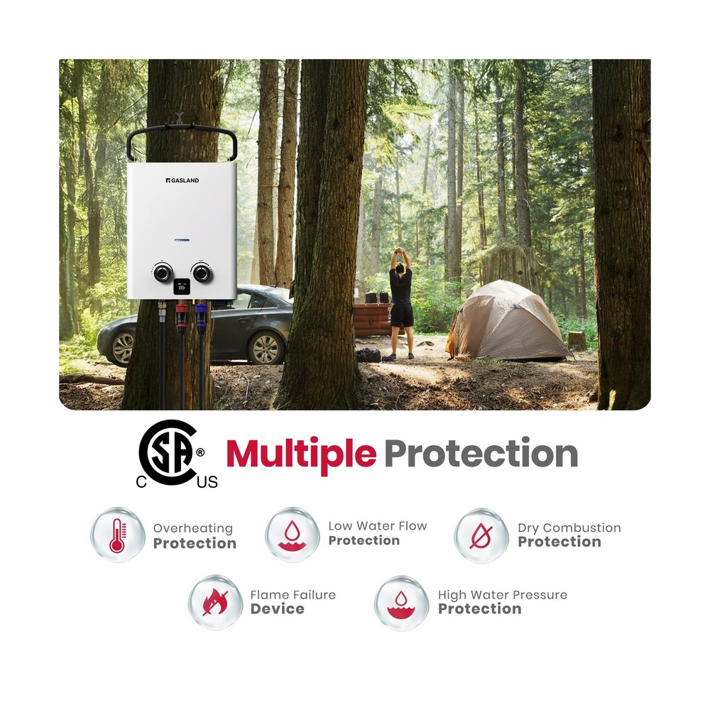GASLAND Goshower G5 Pro Portable Propane Tankless Water Heater – 1.32 GPM,
