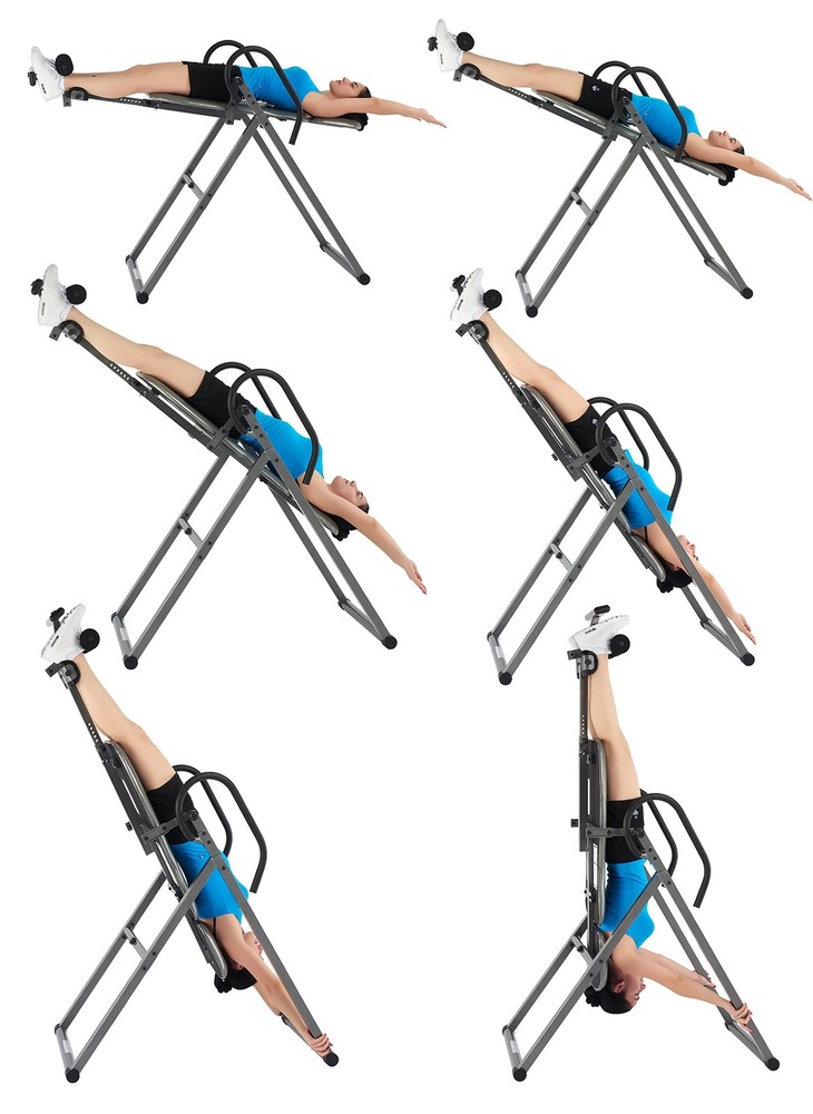 ITM4800 Advanced Heat and Massage Inversion Table,Black/ Blue / Gray