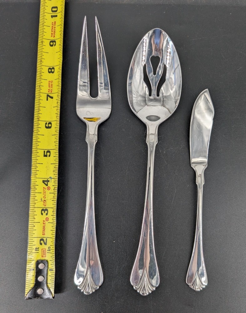 YAMAZAKI Cara Stainless Flatware SERVING Set 3 MEAT FORK Butter Knife SPOON